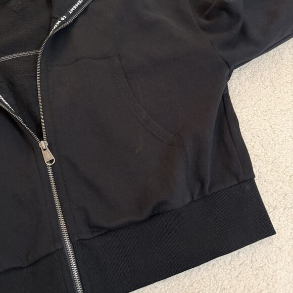 Free People Movement High Jump Full Zip Up Track Jacket Oversized Black Medium - Picture 7 of 13